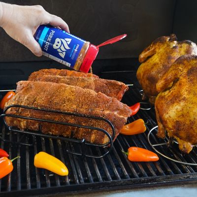 Image showing  Rib Rack, Black, 10 in. D x 11.4 in. W x 3 in. H, 2 lb.