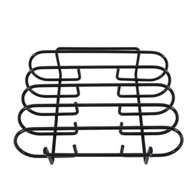 Image showing  Rib Rack, Black, 10 in. D x 11.4 in. W x 3 in. H, 2 lb.