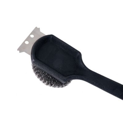 Image showing  Steel Wool Grill Brush, Black, 20.3 in. D x 3.3 in. W x 2.5 in. H, 0.5 lb.