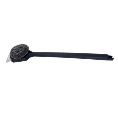 Image showing  Steel Wool Grill Brush, Black, 20.3 in. D x 3.3 in. W x 2.5 in. H, 0.5 lb.