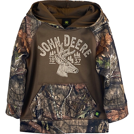 John Deere Boys' Pullover Camo Hoodie Sweatshirt