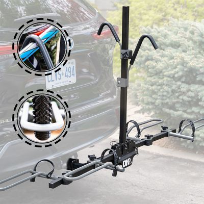 DK2 2-Bike Hitch-Mounted Bike Carrier with Adapter, 80 lb. Capacity, For 1-1/4 in. and 2 in. Class III Hitch