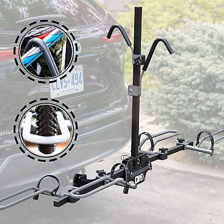 DK2 2-Bike Hitch-Mounted Bike Carrier with Adapter, 80 lb. Capacity, For 1-1/4 in. and 2 in. Class III Hitch