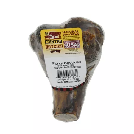 The Country Butcher Pork Knuckle Bone Dog Chew 1 ct Dog Bones Rawhide & Rawhide Alternative