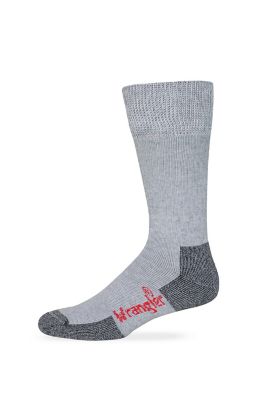 Wrangler Men's Ultra-Dri Non-Binding All Day Work Socks Made in USA, 2 Pair, 2/72633 GREY