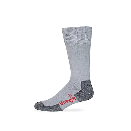 Wrangler Men's Ultra-Dri Non-Binding All Day Work Socks Made in USA, 2 Pair, 2/72633 GREY