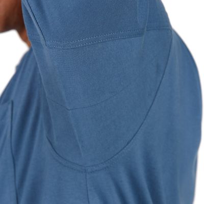 Image showing  Men's Long-Sleeve Henley Shirt with Gusset and Chest Pocket