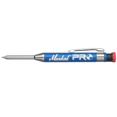 MARKAL PRO Holder/Starter Lead, 1 Graphite Lead, Built-In Sharpener, 1 Click Advance, Metal Barrel, Needle-Nose Tip, 2-Pack