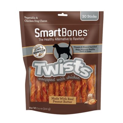 SmartBones Chicken Wrap Twists Peanut Butter, 30 ct.