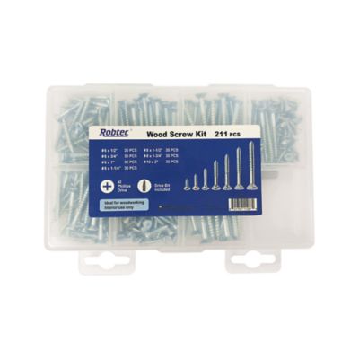 Image showing  Wood Screw Kit with Drive Bit, 210 pc.