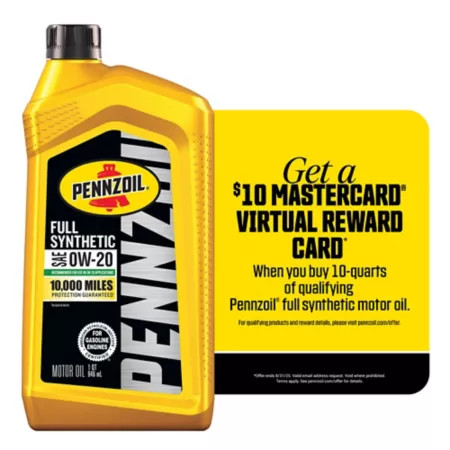 Pennzoil 1 quart SAE 0W-20 Synthetic Engine Oil Motor Oils