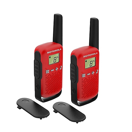 Motorola Solutions 2-Way Radios, Red/Black, 2-Pack