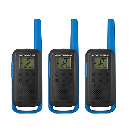Motorola Solutions 2-Way Radios, Black/Blue, 3-Pack
