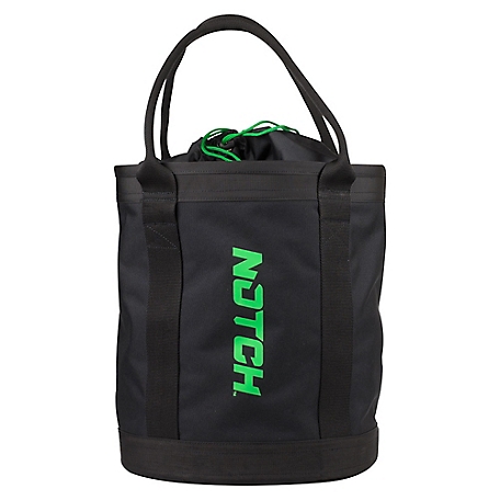 Notch Pro 28 L Capacity Gear Bag, Black/Green, 12 in. x 16 in., Holds 250 ft. of 1/2 in. Rope