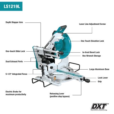 Image showing  12 in. Dual-Bevel Sliding Compound Miter Saw with Laser, LS1219L