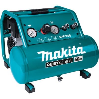 Makita Quiet Series 1-1/2 HP, 3 Gallon, Oil-Free, Electric Air Compressor, MAC320Q