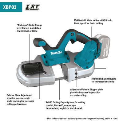 Image showing 6 th Makita 18V LXT Lithium-Ion 2-1/2 in. Cordless Compact Band Saw, Tool Only