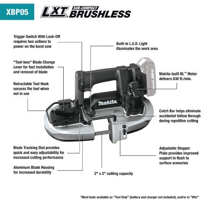 Image showing  18V LXT Lithium-Ion 2 in. Sub-Compact Brushless Cordless Band Saw, Tool Only