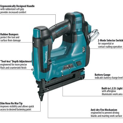 Image showing  18-Gauge 2 in. 18V LXT Lithium-Ion Cordless Brad Nailer, Tool Only