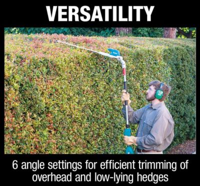 Image showing 5 th Makita 20 in. 18V LXT Lithium-Ion Brushless Cordless Articulating Pole Hedge Trimmer, Tool Only