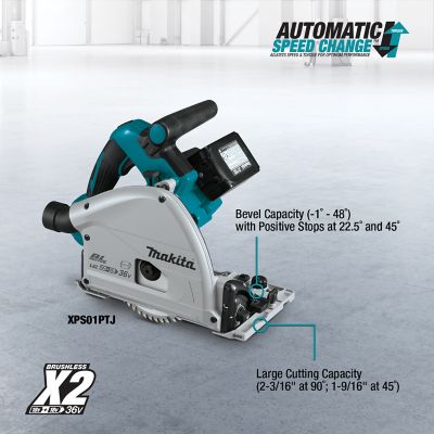Image showing  36V 6.5 in. LXT Lithium-Ion Brushless Cordless Plunge Circular Saw Kit