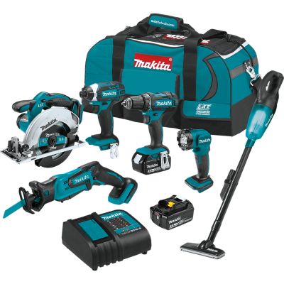 Makita 18V LXT Lithium-Ion Cordless 6 Piece. Combo Kit (3.0Ah), XT614SX1