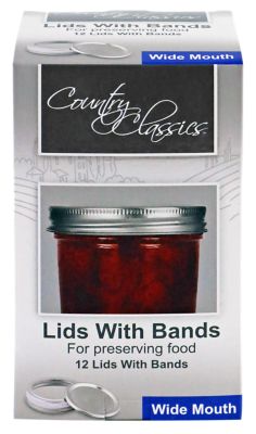 Country Classics Wide Mouth Lids and Bands Set, 12-Pack (4 packs of 12)