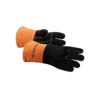 JobSmart Leather Deluxe Welding Gloves, Rust/Black