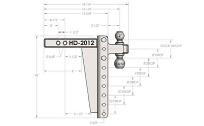 Image showing  2 in. Shank Heavy-Duty Hitch, 12 in. Drop, 22,000 lb. Capacity