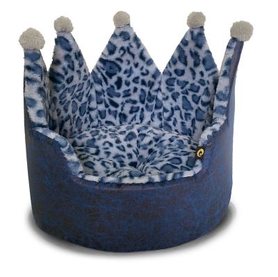 Precious Tails Leopard Fur-Lined Crown Donut Pet Bed