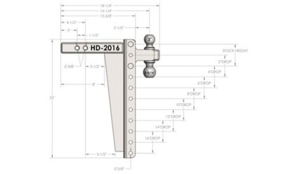 Image showing  2 in. Shank Heavy-Duty Hitch, 16 in. Drop, 22,000 lb. Capacity