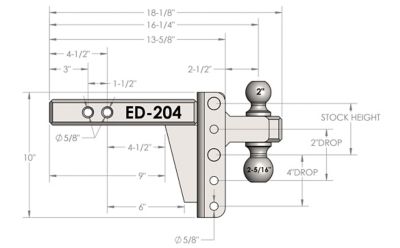 Image showing  2 in. Shank Extreme-Duty Hitch, 4 in. Drop, 36,000 lb. Capacity, ED204