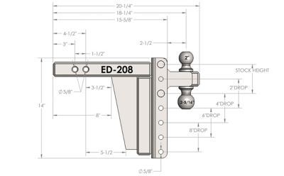 Image showing  2 in. Shank Extreme-Duty Hitch, 8 in. Drop, 36,000 lb. Capacity