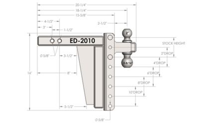 Image showing  2 in. Shank Extreme-Duty Hitch, 10 in. Drop, 30,000 lb. Capacity