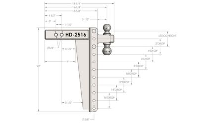 Image showing  2.5 in. Shank Heavy-Duty Hitch, 16 in. Drop, 22,000 lb. Capacity