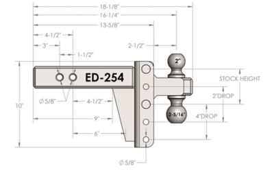 Image showing  2-1/2 in. Receiver Extreme-Duty Hitch, 4 in. Drop, 36,000 lb. Capacity