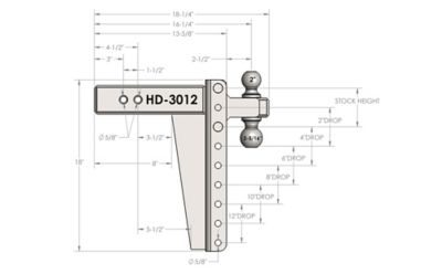 Image showing  3 in. Shank Heavy-Duty Hitch, 12 in. Drop, 22,000 lb. Capacity