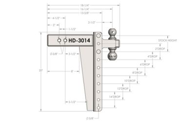 Image showing  3 in. Shank Heavy-Duty Hitch, 14 in. Drop, 22,000 lb. Capacity