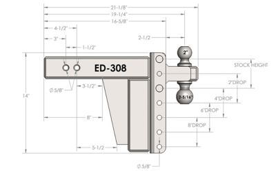 Image showing  3 in. Shank Extreme-Duty Hitch, 8 in. Drop, 36,000 lb. Capacity