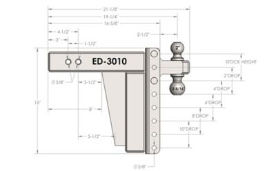 Image showing  3 in. Receiver Extreme-Duty Hitch, 10 in. Drop, 36,000 lb. Capacity