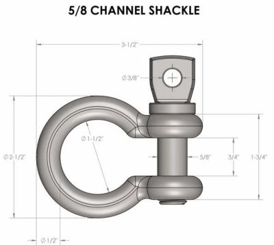 Image showing  Channel Shackles for Safety Chains, 1-Pair