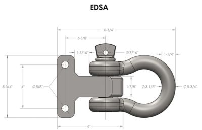 Image showing  Extreme-Duty Adjustable Shackle Attachment, 36K lb. Capacity