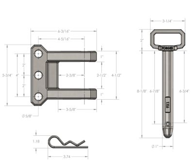 Image showing  Heavy-Duty 2-Tang Clevis with 1 in. Pin