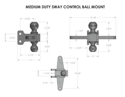 Image showing  Medium-Duty Sway Control Ball Mount with 2 in. and 2-5/16 in. Ball, 10,000/14,000 lb. Capacity