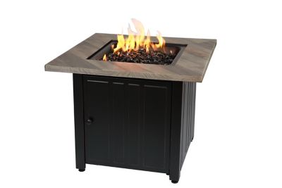 Endless Summer 30 in. The Harper Square Propane Gas Outdoor Fire Pit with Printed Cement Resin Mantel