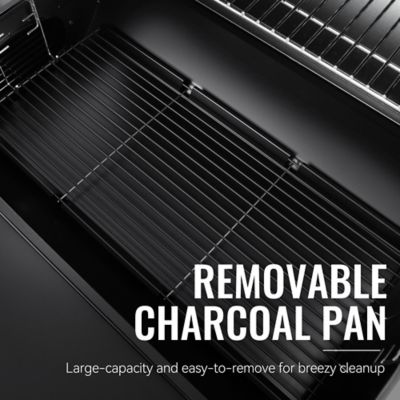 Image showing 7 th Royal Gourmet Barrel Charcoal Grill with Offset Smoker and Front and Side Tables, 1,200 sq. in., Black