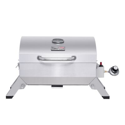 Royal Gourmet 1-Burner Propane Gas Portable BBQ Tabletop Grill with Folding Legs and Lockable Lid, 10,000 BTU, Stainless Steel