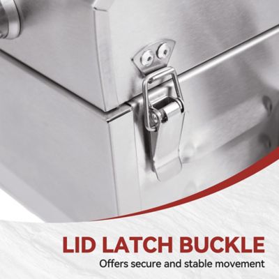 Image showing 7 th Royal Gourmet 1-Burner Portable Tabletop Propane Gas Grill with Folding Legs and Lockable Lid, Gray