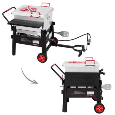 Creole Feast Propane Gas 90 qt. Single Sack Crawfish Boiler with Folding Cylinder Mounting Bracket and Stirring Paddle, CFB1001A