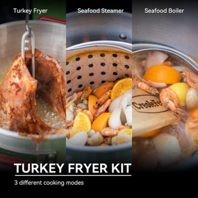 Image showing  30 qt. Propane Turkey Fryer and 10 qt. Fish Fryer Boiler Steamer Kit, 50,000 BTU